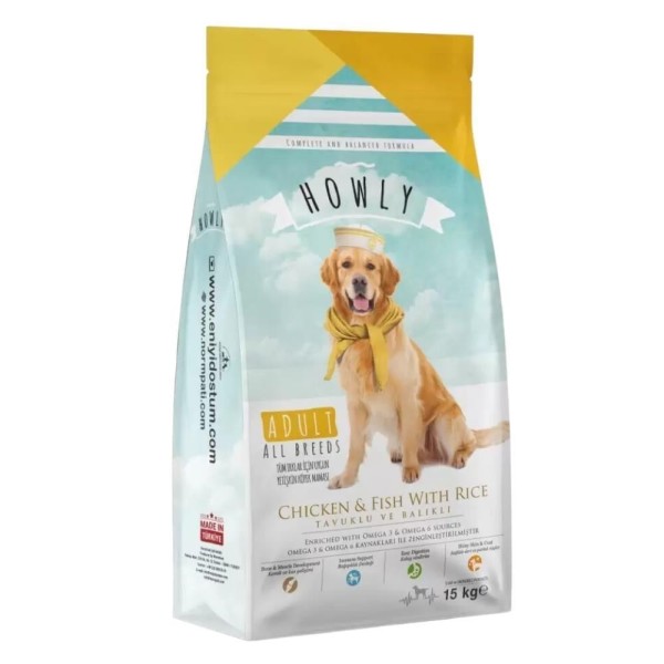 Howly Tavuklu ve Balıklı Yetişkin Köpek Maması 15 kg